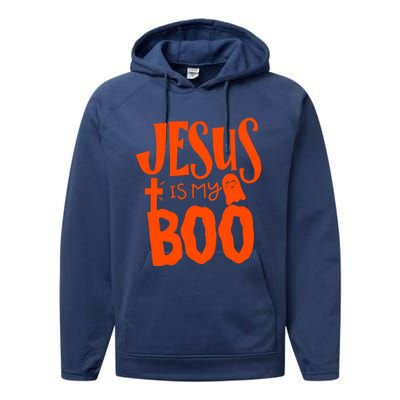 Jesus Is My Boo Funny Christian Halloween Quote Humor Gift Performance Fleece Hoodie