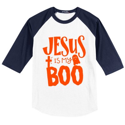 Jesus Is My Boo Funny Christian Halloween Quote Humor Gift Baseball Sleeve Shirt