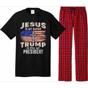 Jesus Is My Savior Trump Is Still My President Trump 2024 Premium Pajama Set