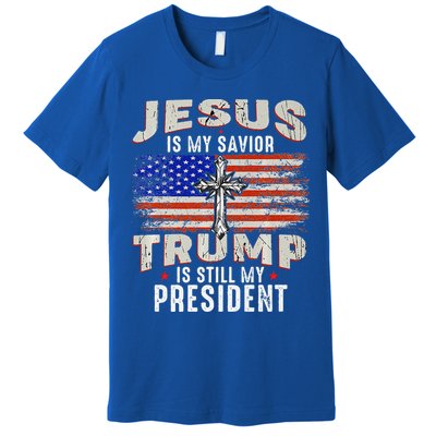 Jesus Is My Savior Trump Is Still My President Trump 2024 Premium Premium T-Shirt