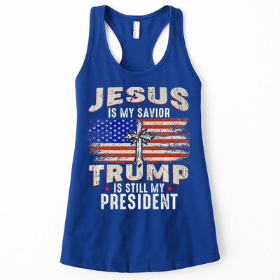 Jesus Is My Savior Trump Is Still My President Trump 2024 Premium Womens Tank Top