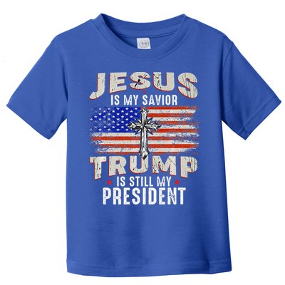 Jesus Is My Savior Trump Is Still My President Trump 2024 Premium Toddler T-Shirt
