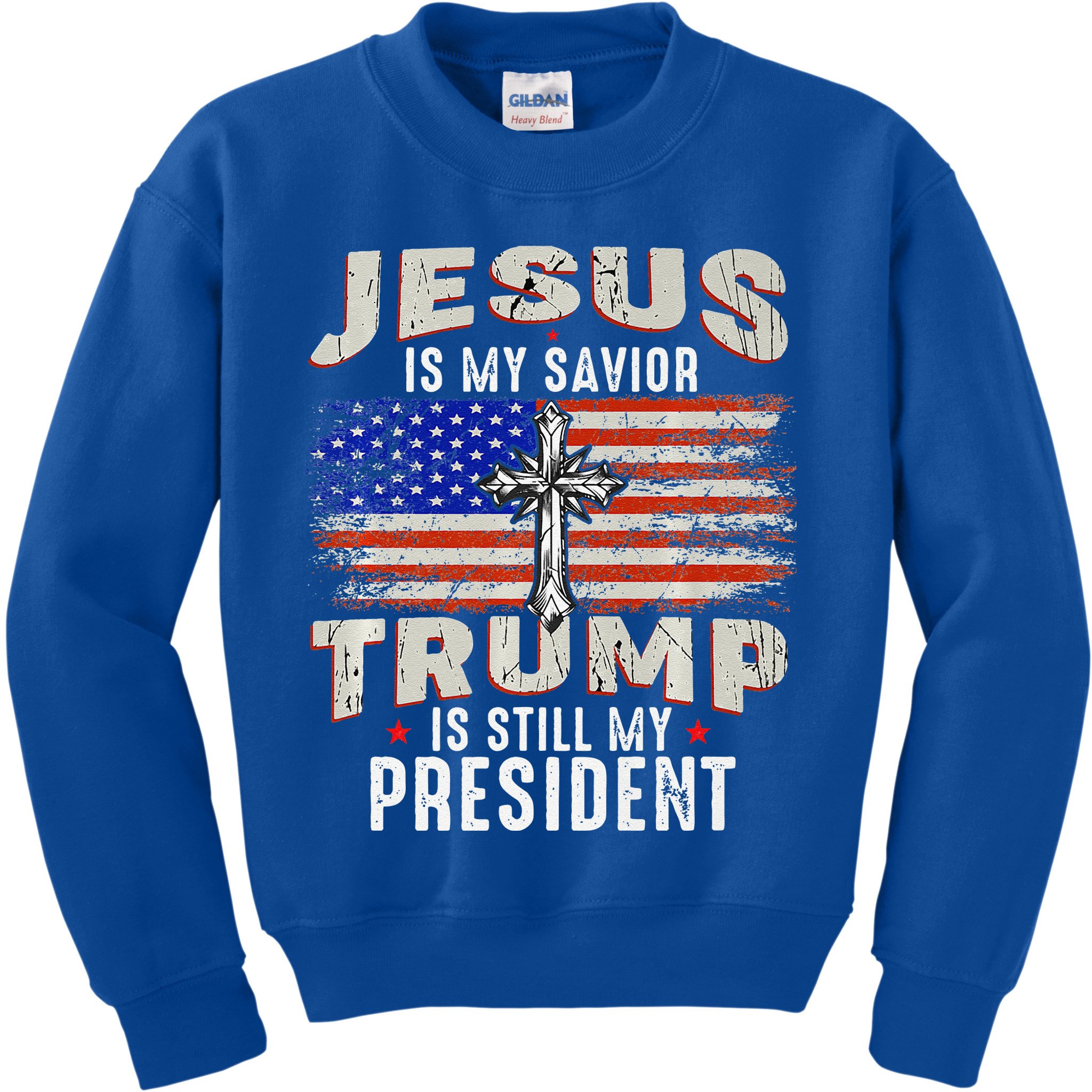 Jesus Is My Savior Trump Is Still My President Trump 2024 Premium Kids Sweatshirt