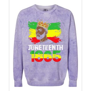 Juneteenth Is My Independence Day Black Black King Pride Colorblast Crewneck Sweatshirt