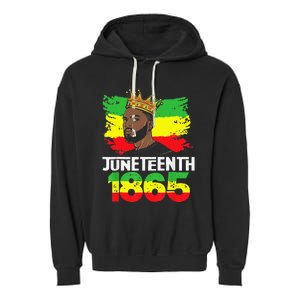 Juneteenth Is My Independence Day Black Black King Pride Garment-Dyed Fleece Hoodie