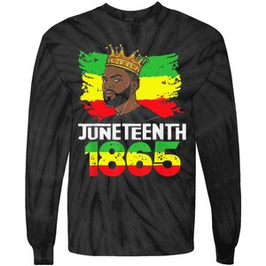 Juneteenth Is My Independence Day Black Black King Pride Tie-Dye Long Sleeve Shirt