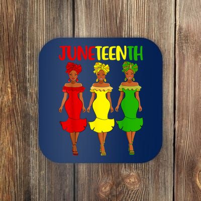 Juneteenth Is My Independence Day Afro Melanin Black Women Coaster