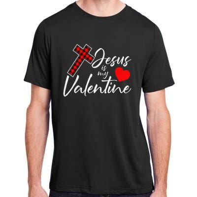 Jesus Is My Valentines Day Cool VDay Plaid Cross Christian Adult ChromaSoft Performance T-Shirt