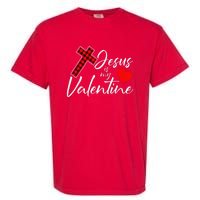 Jesus Is My Valentines Day Cool VDay Plaid Cross Christian Garment-Dyed Heavyweight T-Shirt