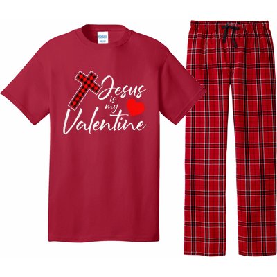 Jesus Is My Valentines Day Cool VDay Plaid Cross Christian Pajama Set