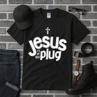 Jesus Is My New Plug Funny Christian Convert Tall T-Shirt