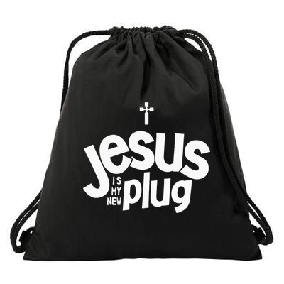 Jesus Is My New Plug Funny Christian Convert Drawstring Bag