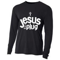 Jesus Is My New Plug Funny Christian Convert Cooling Performance Long Sleeve Crew