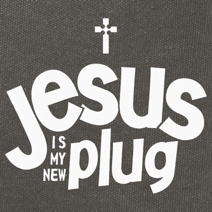 Jesus Is My New Plug Funny Christian Convert Cotton Canvas Backpack