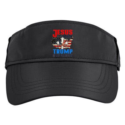 Jesus Is My Savior Trump Is My President Us Flag Funny Gift Adult Drive Performance Visor