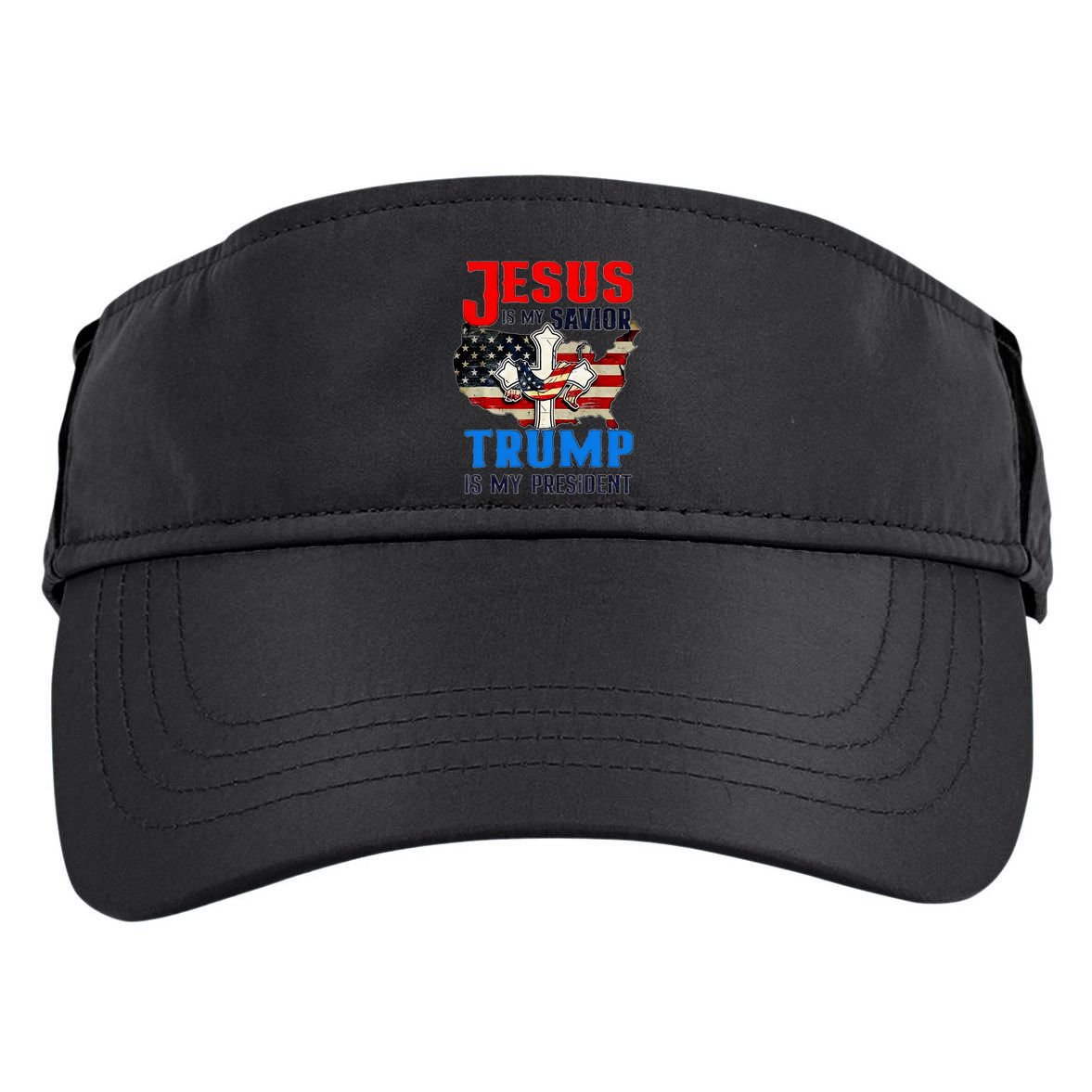 Jesus Is My Savior Trump Is My President Us Flag Funny Gift Adult Drive Performance Visor