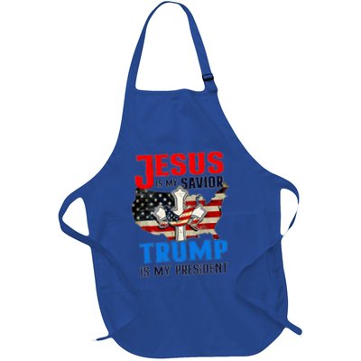 Jesus Is My Savior Trump Is My President Us Flag Funny Gift Apron