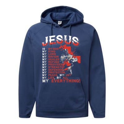 Jesus Is My Everything Jesus Performance Fleece Hoodie