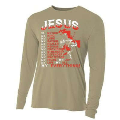 Jesus Is My Everything Jesus Cooling Performance Long Sleeve Crew