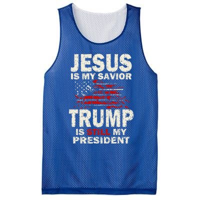 Jesus Is My Savior Trump Is Still My President Mesh Reversible Basketball Jersey Tank