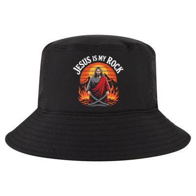 Jesus Is My Rock Biblical Christian Faith Cool Comfort Performance Bucket Hat