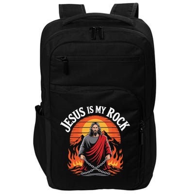 Jesus Is My Rock Biblical Christian Faith Impact Tech Backpack