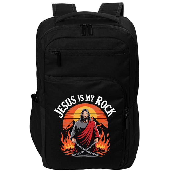 Jesus Is My Rock Biblical Christian Faith Impact Tech Backpack