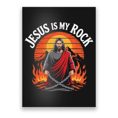 Jesus Is My Rock Biblical Christian Faith Poster