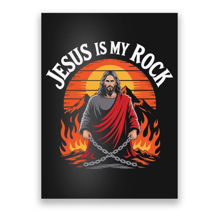 Jesus Is My Rock Biblical Christian Faith Poster