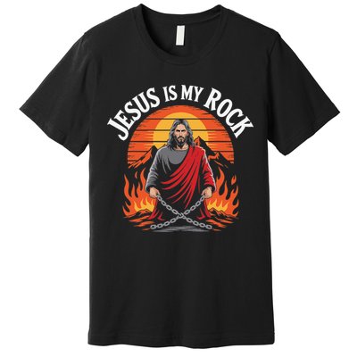 Jesus Is My Rock Biblical Christian Faith Premium T-Shirt