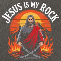 Jesus Is My Rock Biblical Christian Faith Cotton Canvas Backpack