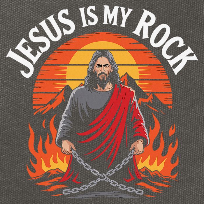 Jesus Is My Rock Biblical Christian Faith Cotton Canvas Backpack