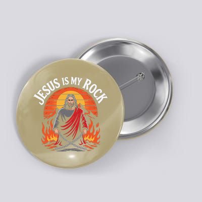 Jesus Is My Rock Biblical Christian Faith Button