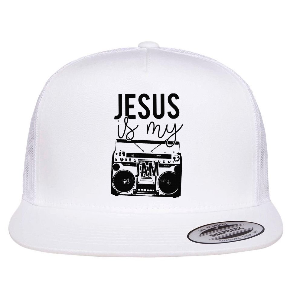 Jesus Is My Jam Christian Faith Lovers Flat Bill Trucker Hat