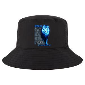 Jesus Is My God King My Lord My Savior Blue Lion Christian Cool Comfort Performance Bucket Hat