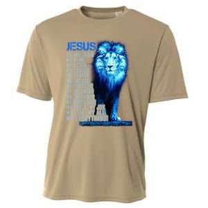 Jesus Is My God King My Lord My Savior Blue Lion Christian Cooling Performance Crew T-Shirt