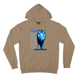 Jesus Is My God King My Lord My Savior Blue Lion Christian Hoodie