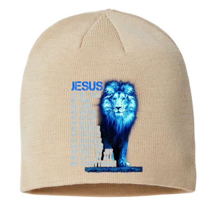 Jesus Is My God King My Lord My Savior Blue Lion Christian Sustainable Beanie