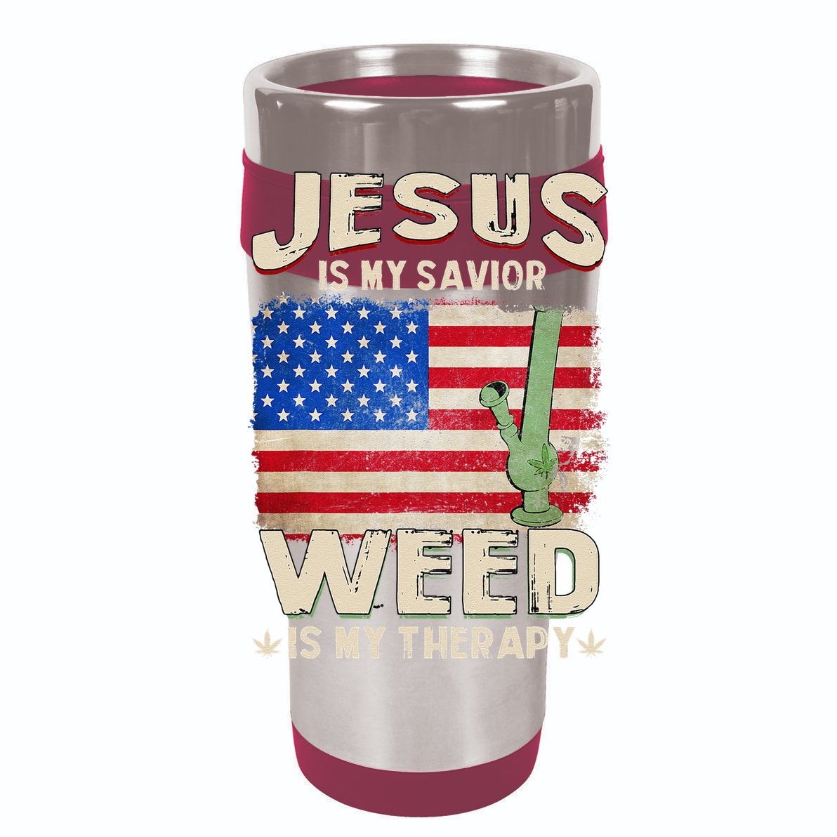 Jesus Is My Savior Weed Is My Therapy Marijuana Cannabis Golf Towel