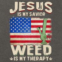 Jesus Is My Savior Weed Is My Therapy Marijuana Cannabis Cotton Canvas Backpack