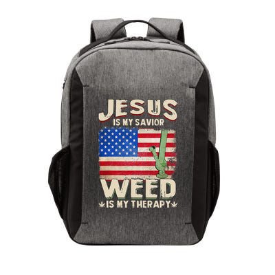 Jesus Is My Savior Weed Is My Therapy Marijuana Cannabis Vector Backpack
