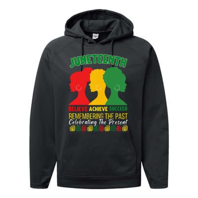 Juneteenth Is My Independence Day believe achieve succeed Performance Fleece Hoodie