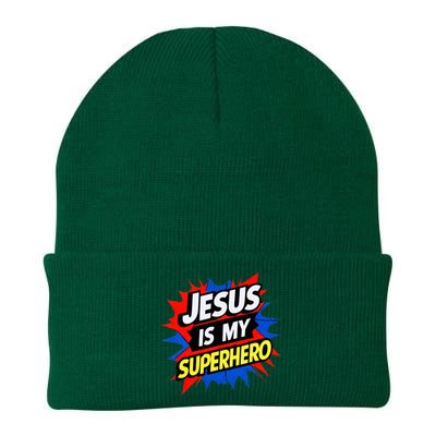 Jesus Is My Superhero Christian God Religious Comic Knit Cap Winter Beanie