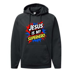 Jesus Is My Superhero Christian God Religious Comic Performance Fleece Hoodie