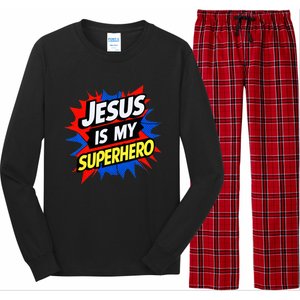 Jesus Is My Superhero Christian God Religious Comic Long Sleeve Pajama Set