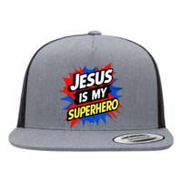 Jesus Is My Superhero Christian God Religious Comic Flat Bill Trucker Hat