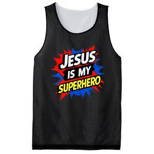 Jesus Is My Superhero Christian God Religious Comic Mesh Reversible Basketball Jersey Tank