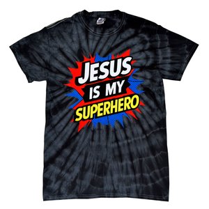 Jesus Is My Superhero Christian God Religious Comic Tie-Dye T-Shirt