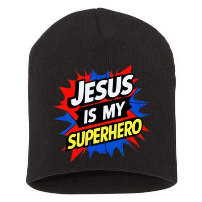 Jesus Is My Superhero Christian God Religious Comic Short Acrylic Beanie