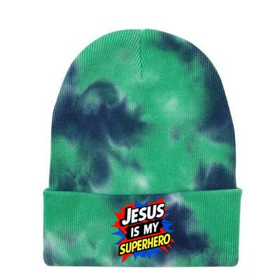 Jesus Is My Superhero Christian God Religious Comic Tie Dye 12in Knit Beanie